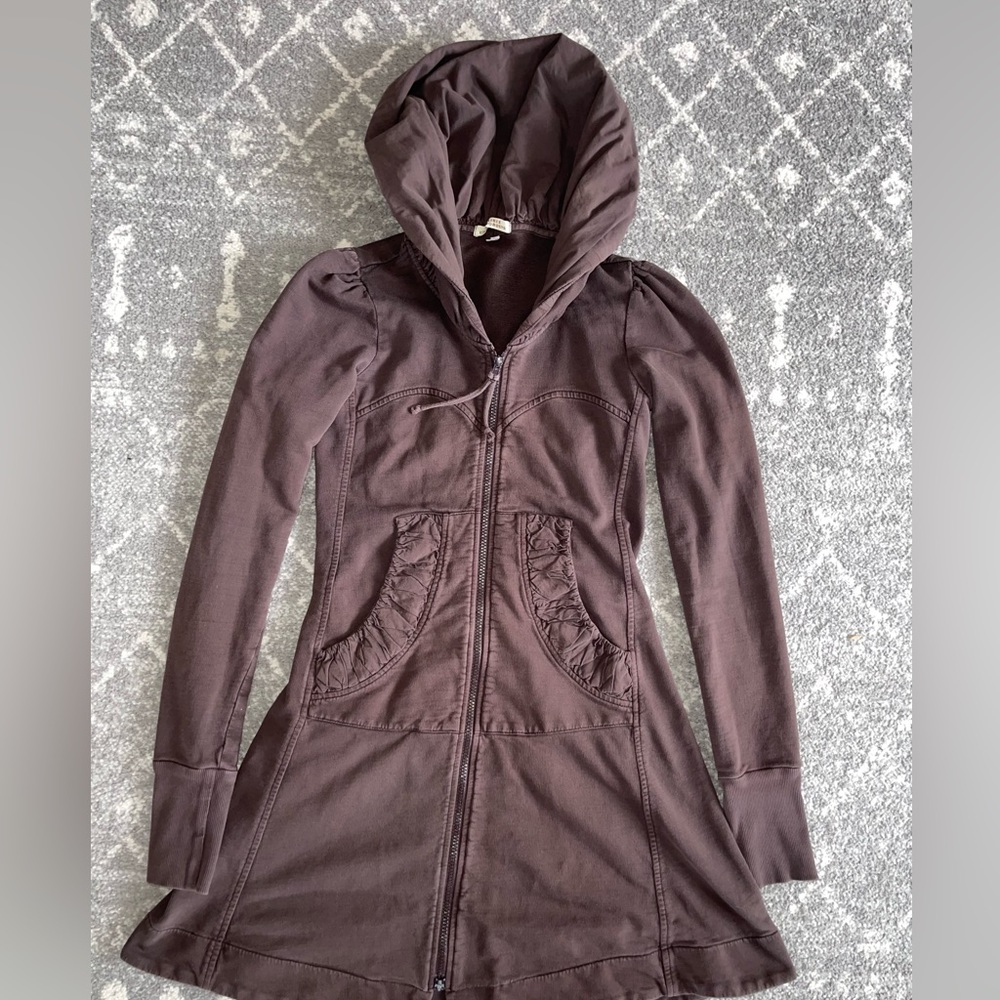 Prairie Underground Long Cloak Hoodie Size XS in Chocolate